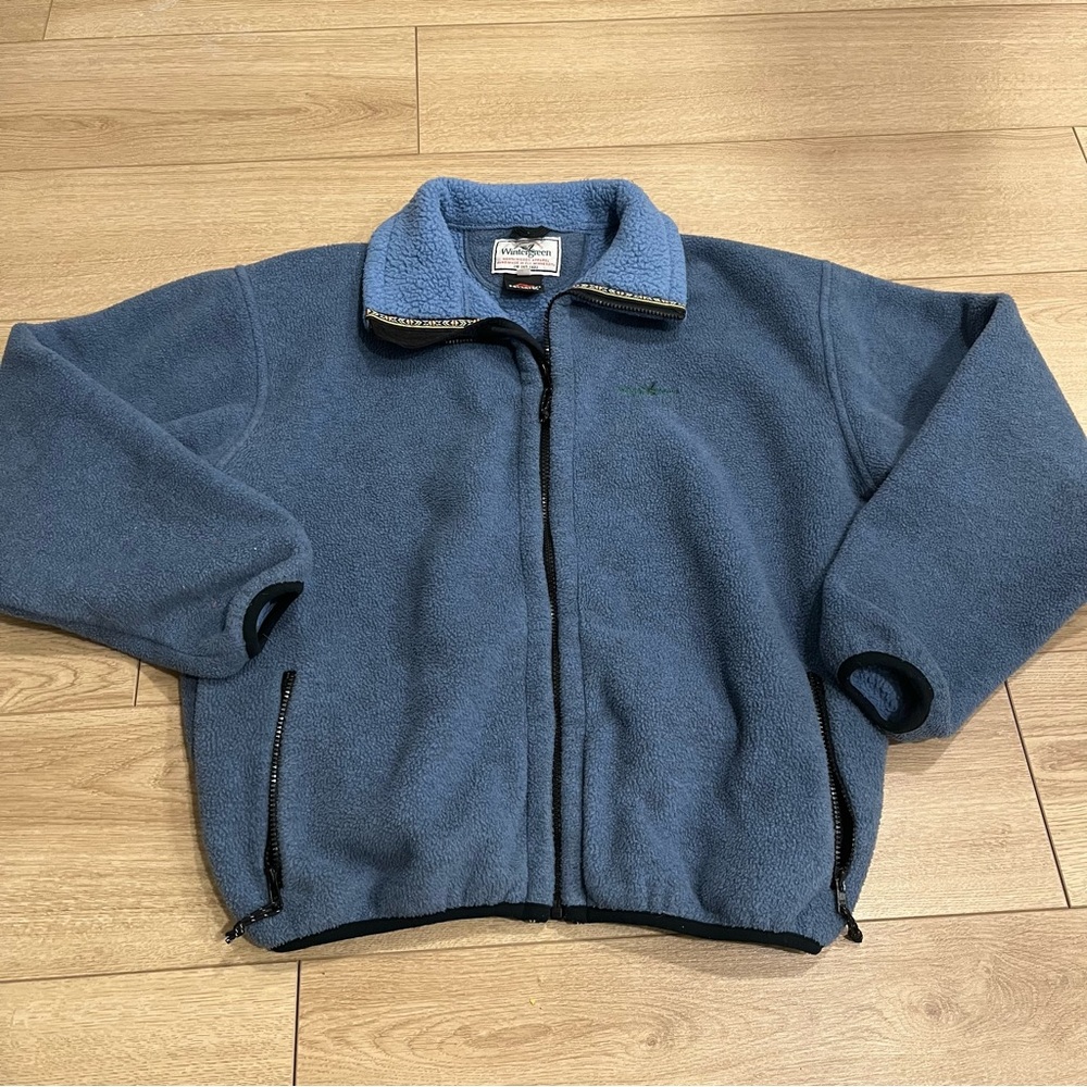 Vintage Wintergreen Fleece Polartec Blue Full Zip Jacket Size M